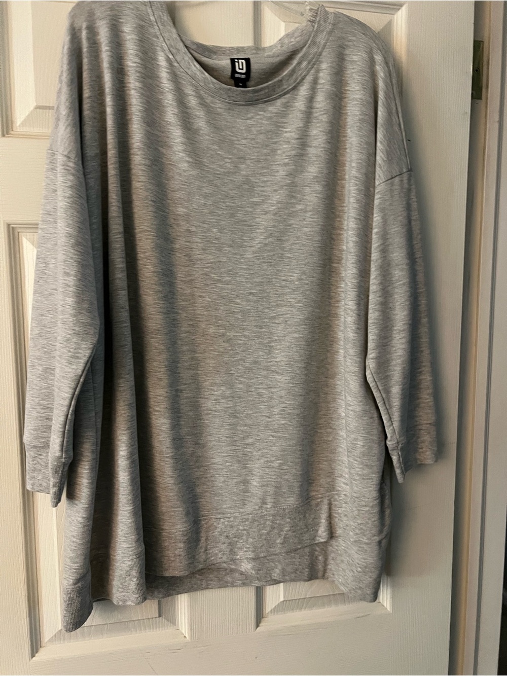 Ideology Light Gray Relaxed Crewneck Sweater